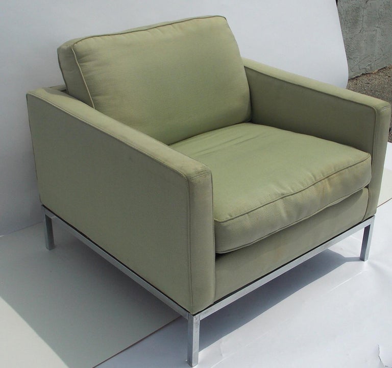 Pair of Florence Knoll Cube Lounge Chairs For Sale at 1stDibs