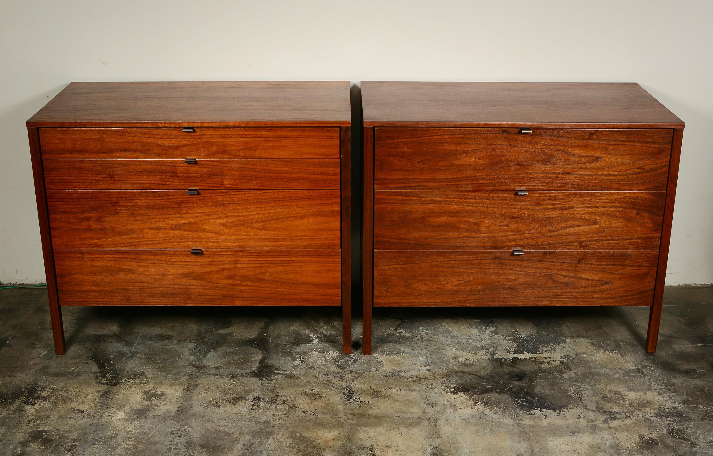 Pair of Florence Knoll Dressers in Walnut 8