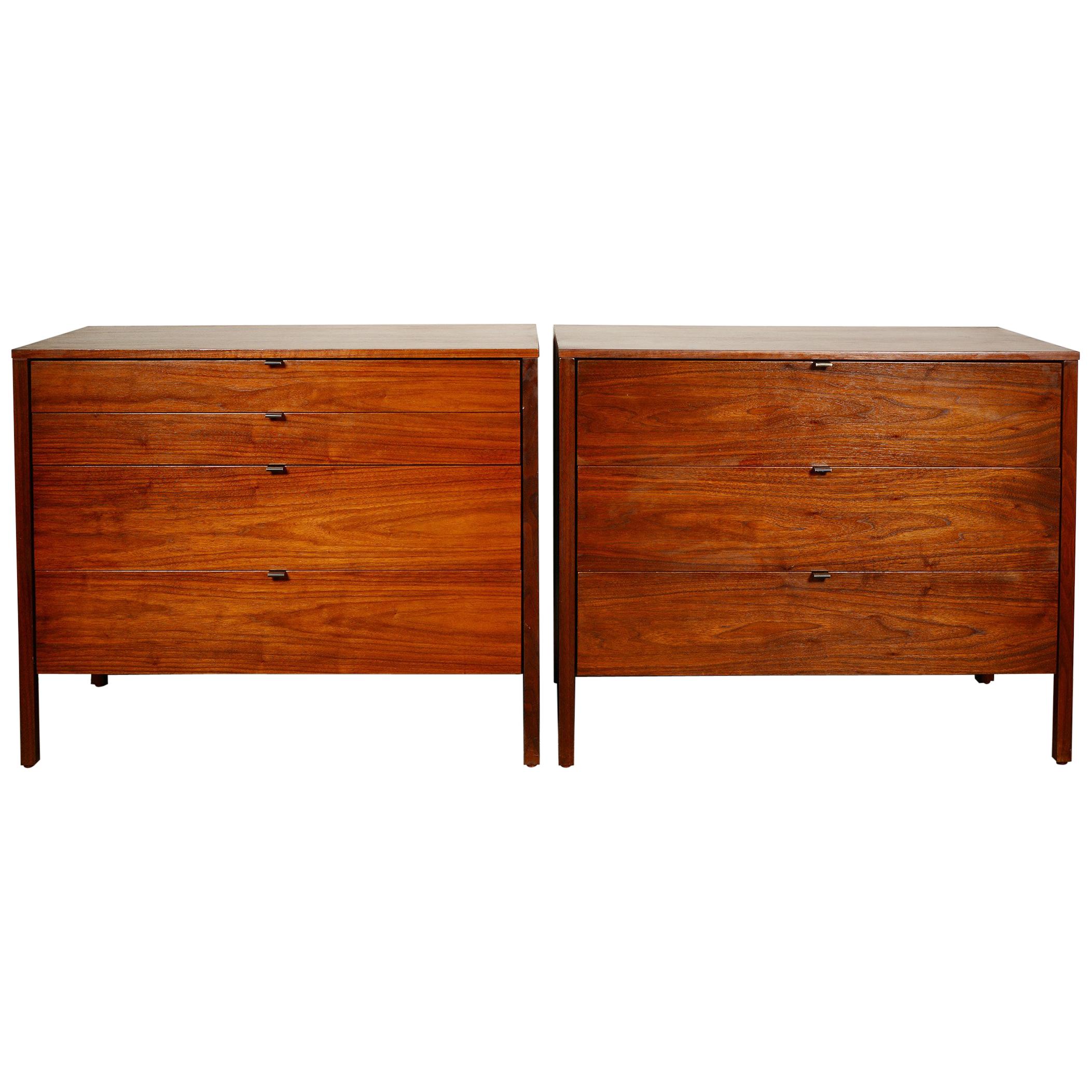 Pair of Florence Knoll Dressers in Walnut