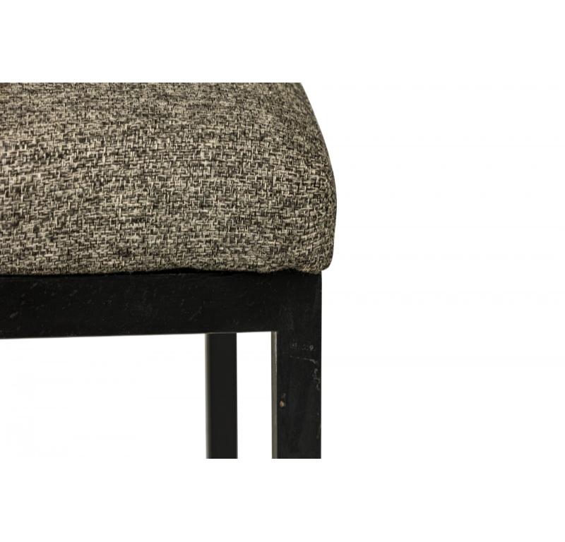 Tissu Paire de tabourets de bar noirs et argentés Florence Knoll pour Knoll International en vente