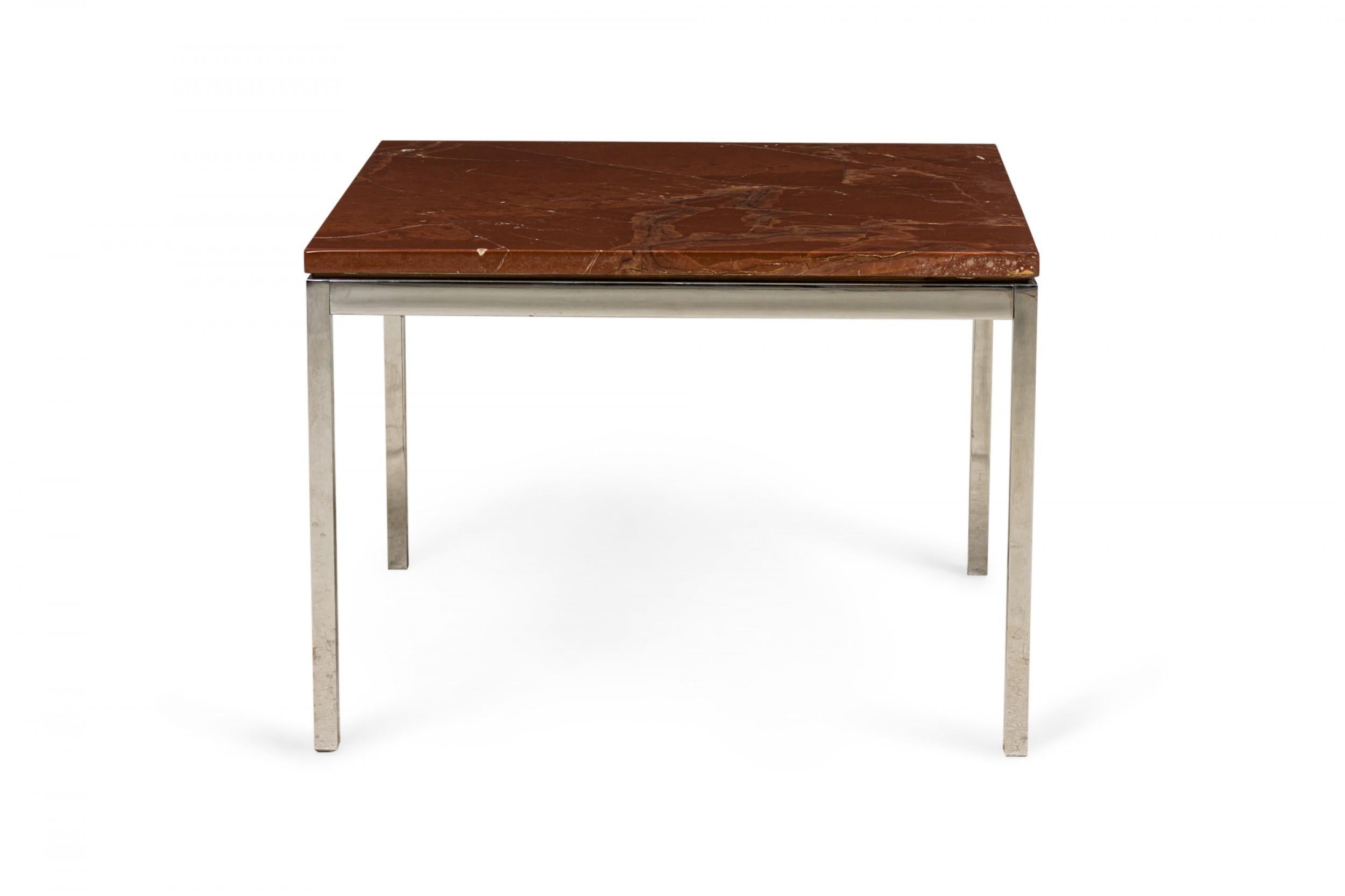 Américain Paire de tables d'appoint en marbre marron Florence Knoll pour Knoll International en vente