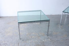 Pair of Florence Knoll Glass & Chrome 2515T Square End Tables