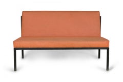 Pair of Florence Knoll / Knoll Light Orange Upholstered Settees