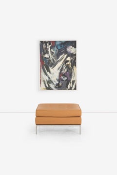 Pair of Florence Knoll Leather Ottomans 1965