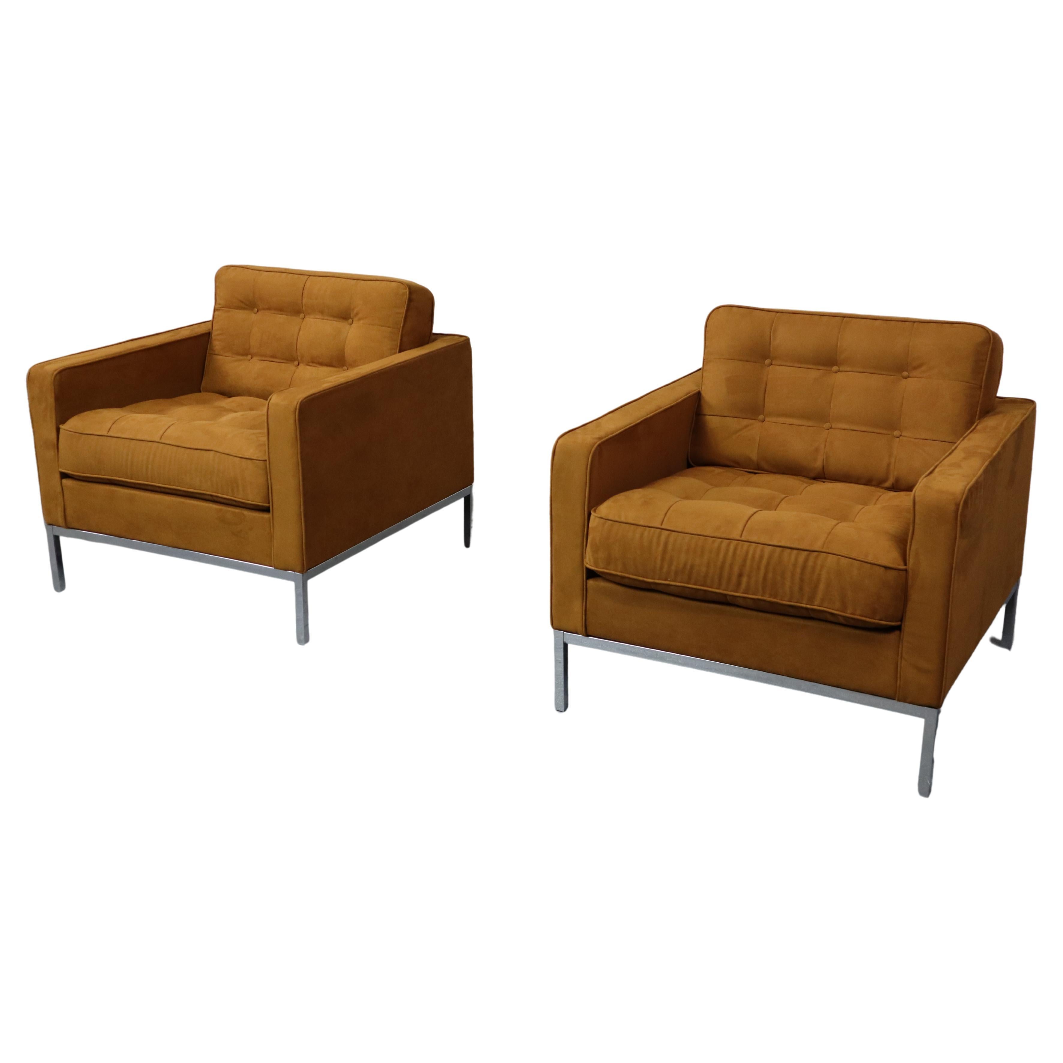 Pair of Florence Knoll lounge chairs for Knoll International For Sale