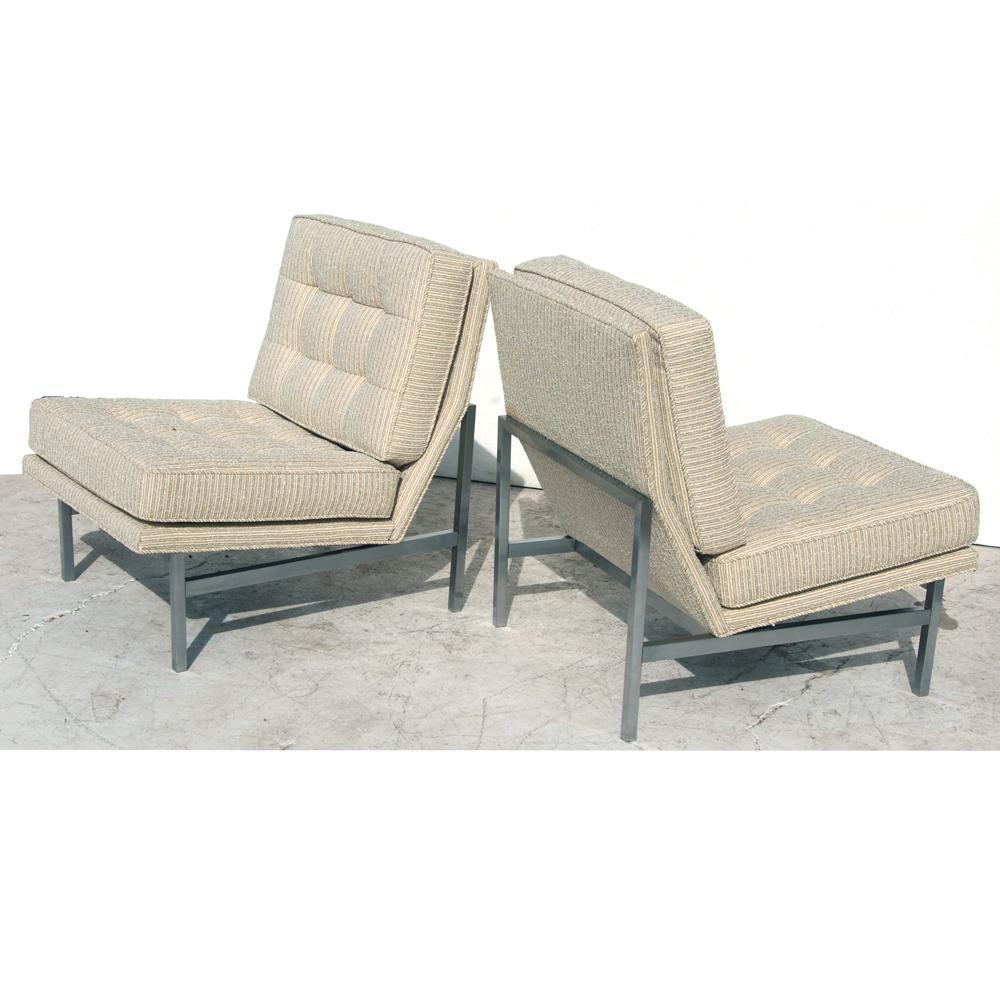 Mid-Century Modern Pair of 1950s Midcentury Florence Knoll Lounge Chairs