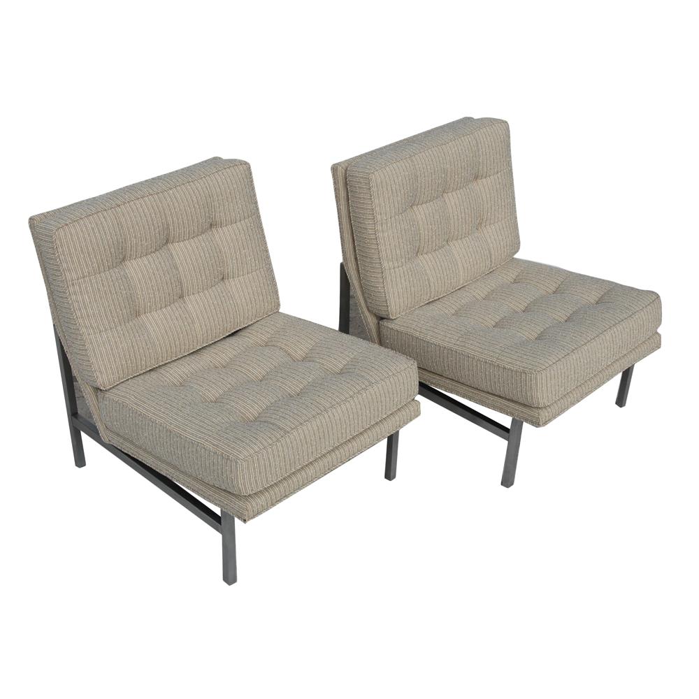 North American Pair of 1950s Midcentury Florence Knoll Lounge Chairs