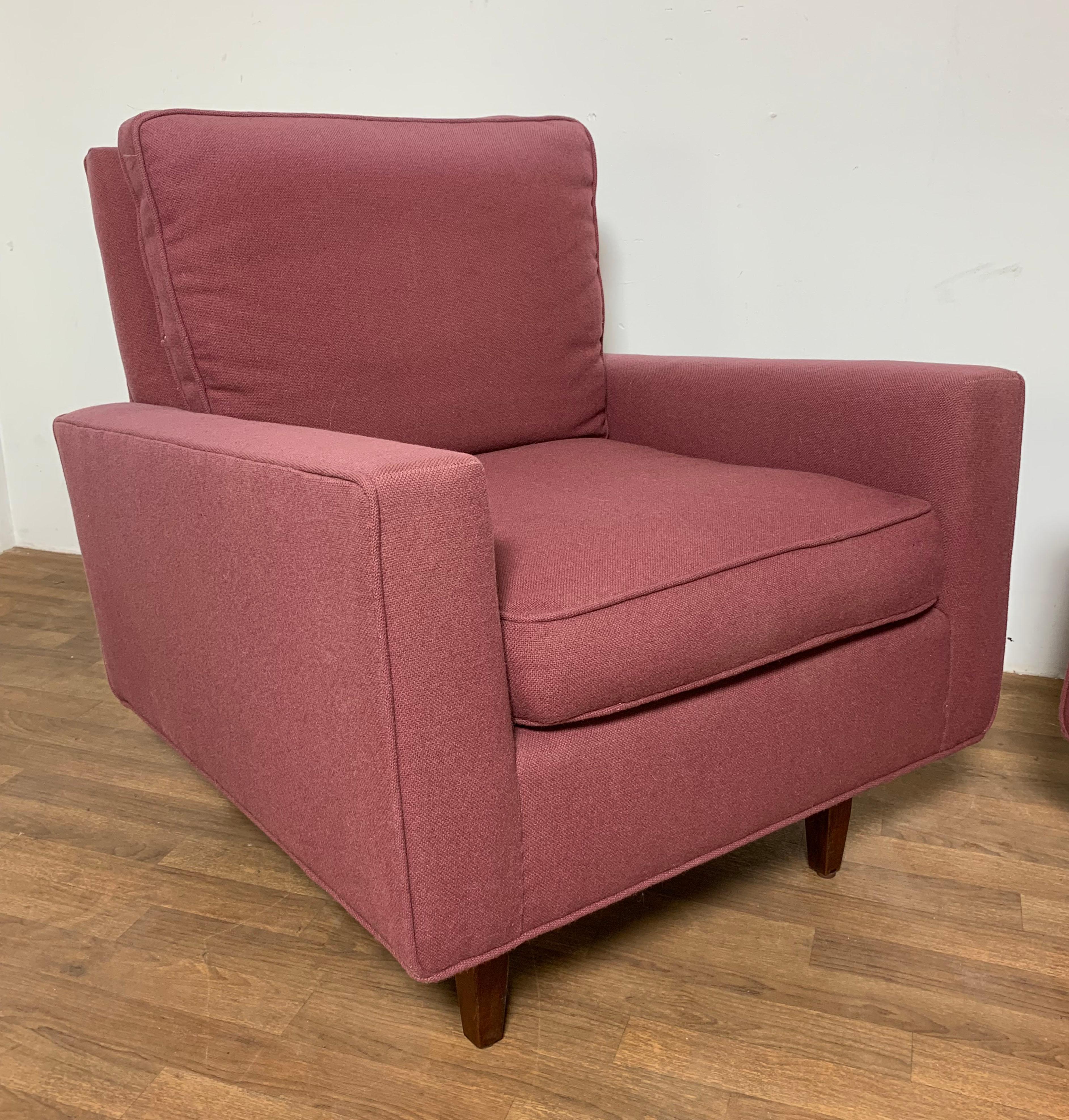 Mid-Century Modern Pair of Florence Knoll Lounge Chairs Model 25 WD for Knoll, Circa 1970