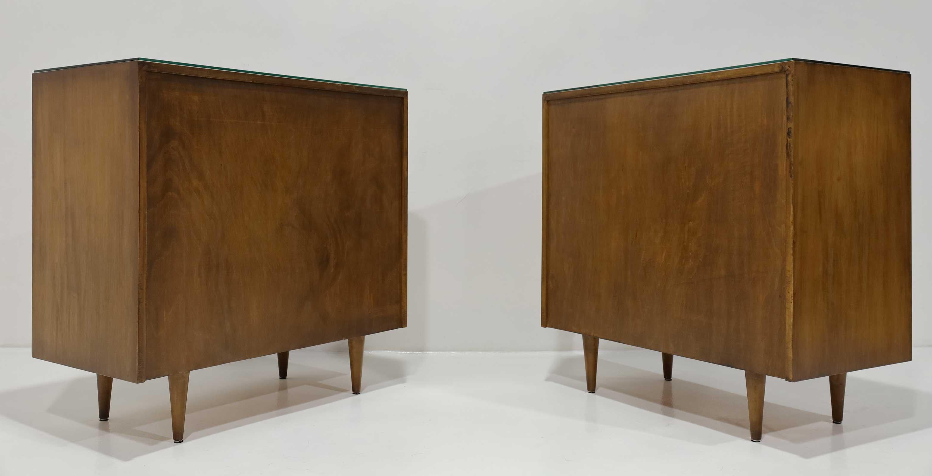 Maple Pair of Florence Knoll Nightstands or Chests of Drawers For Sale