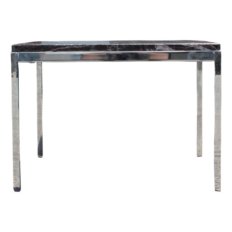 Pair of Florence Knoll Steel and Marble End Tables for Knoll at 1stDibs