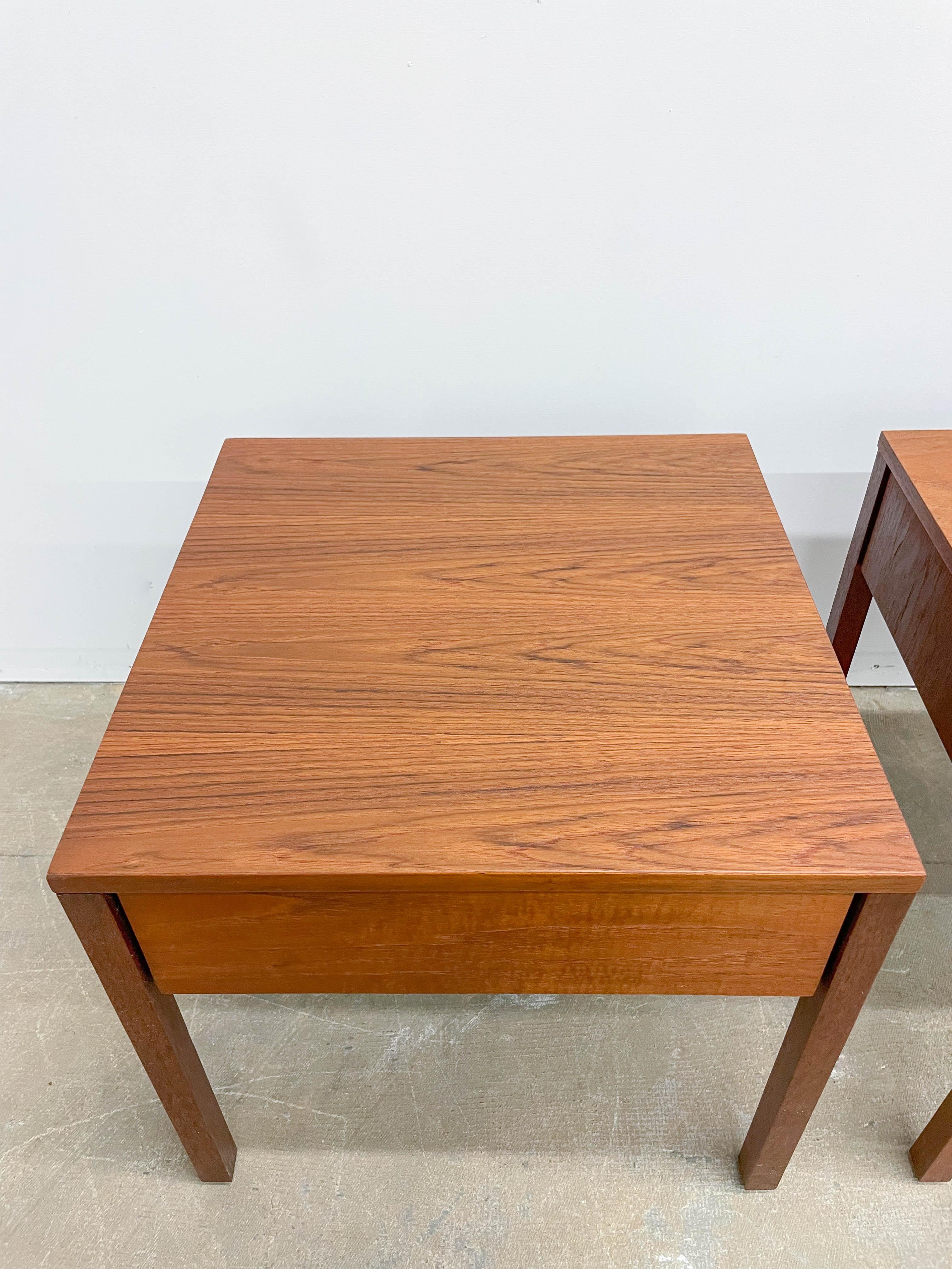 American Pair of Florence Knoll Teak Nightstands