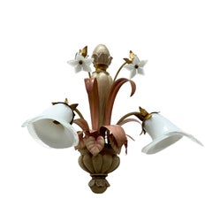 Pair of Florentine Baroque Style Polychrome Wood 2 Light Sconces by Eglo Austria