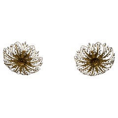 Pair of Florentine Flower Shape Flush Mount by Banci Firenze, Italy, 1970s