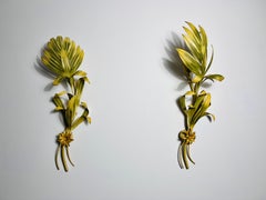 Pair of Florentine Flower Shape Wall Lamps, Italy, 1960s