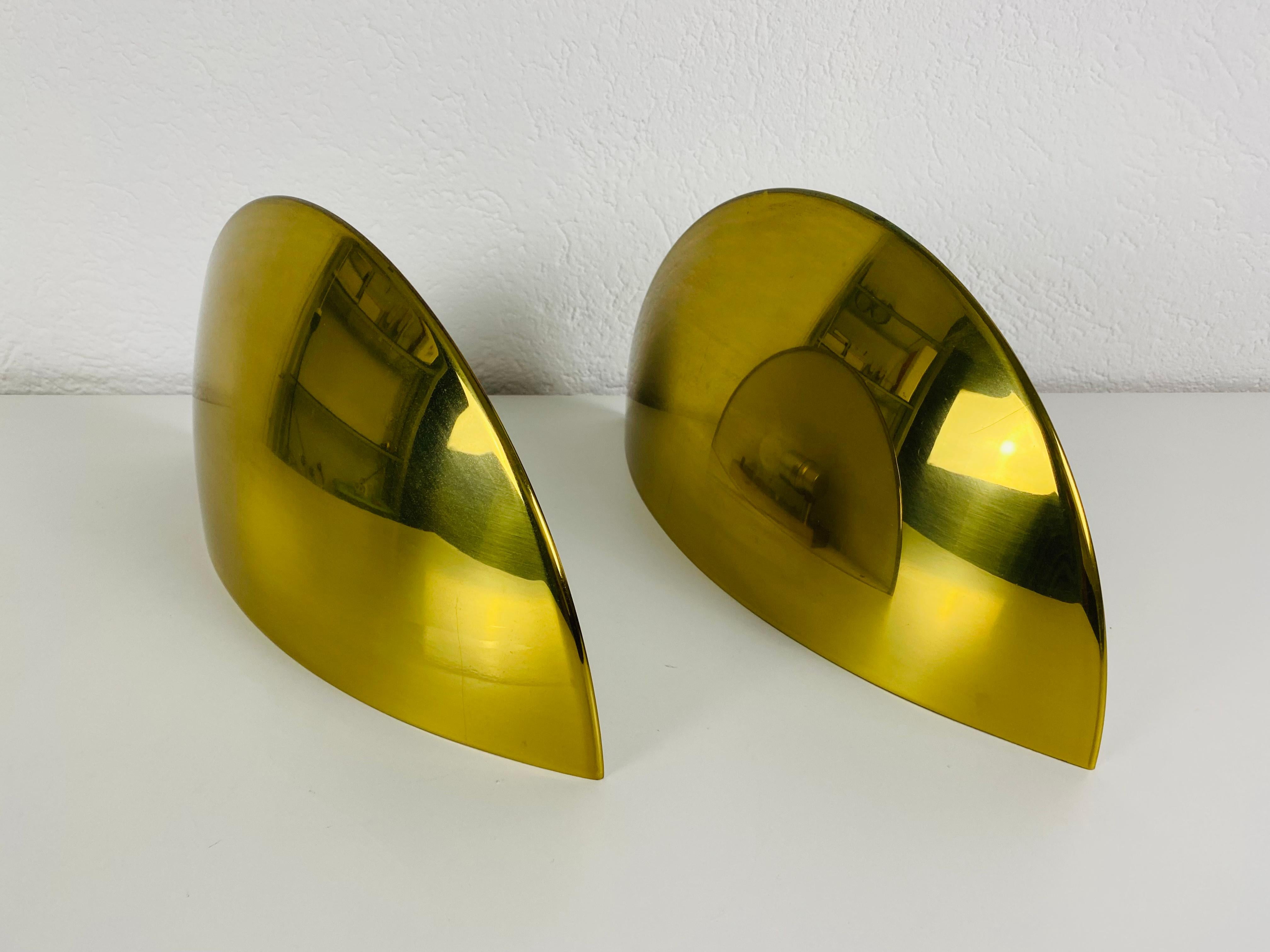 Pair of Florian Schulz Midcentury Brass Wall Lamps, 1960s For Sale 5
