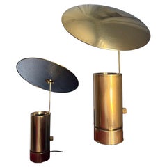 Pair of Florian Schulz Tos Table Lamps in Solid Brass, Germany, c.1990