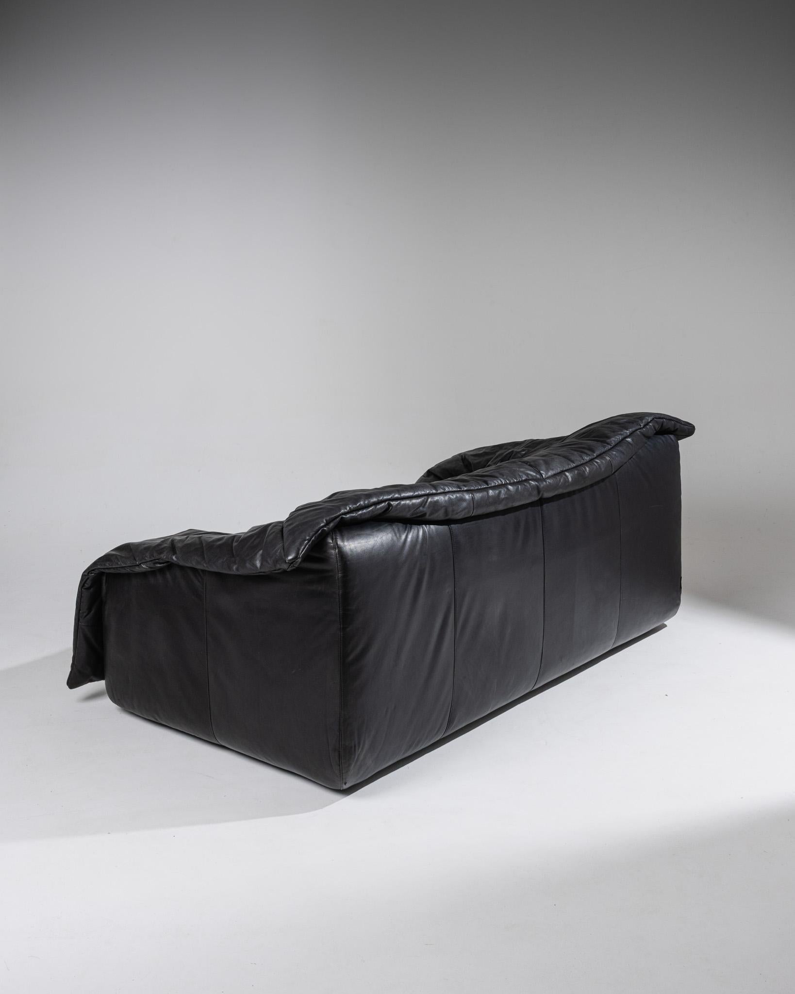 Pair of Flou Flou sofas, Donato D’Urbino & Paolo Lomazzi, 1980s Cuero en venta