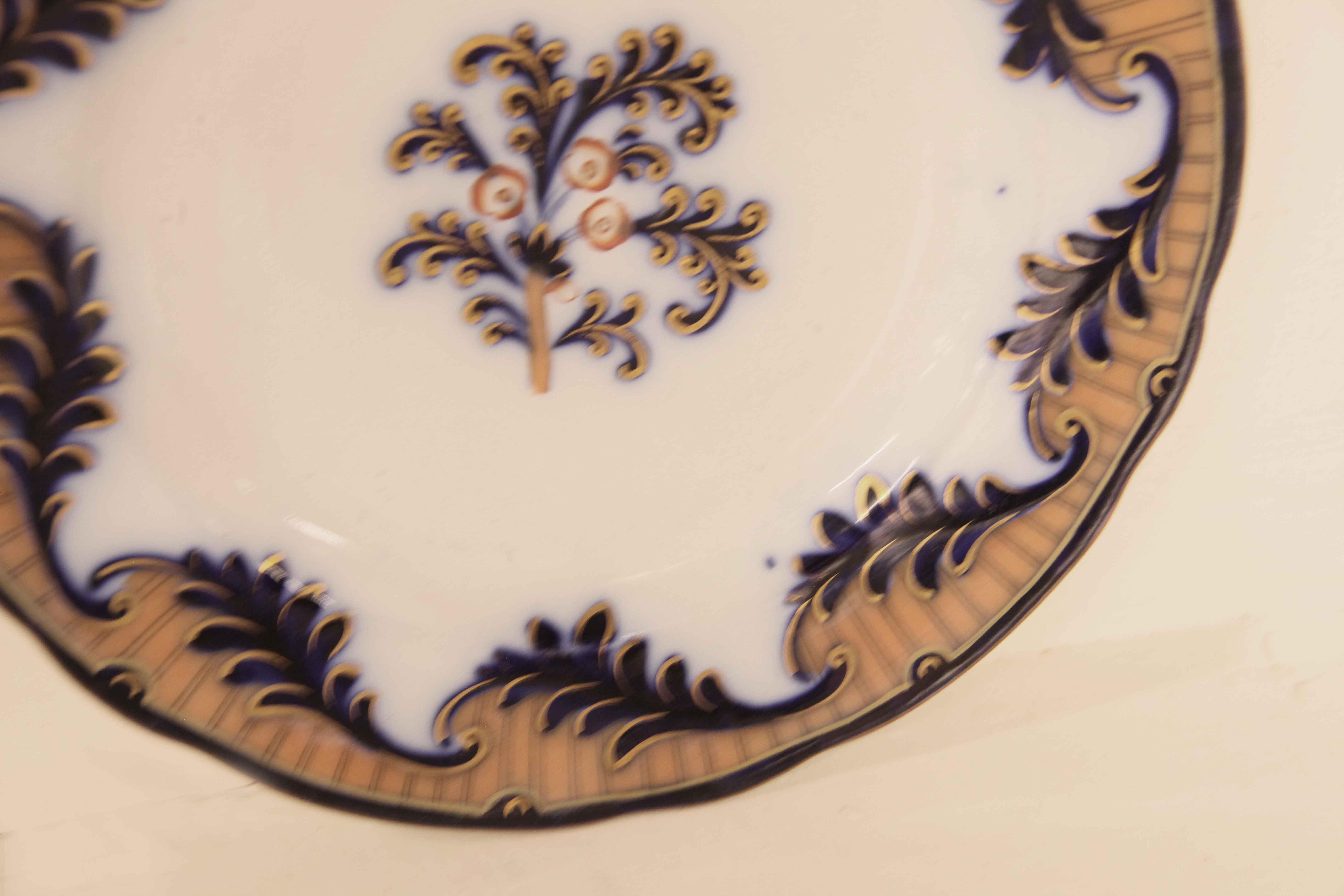 Pair of Flow Blue Staffordshire Plates For Sale 1