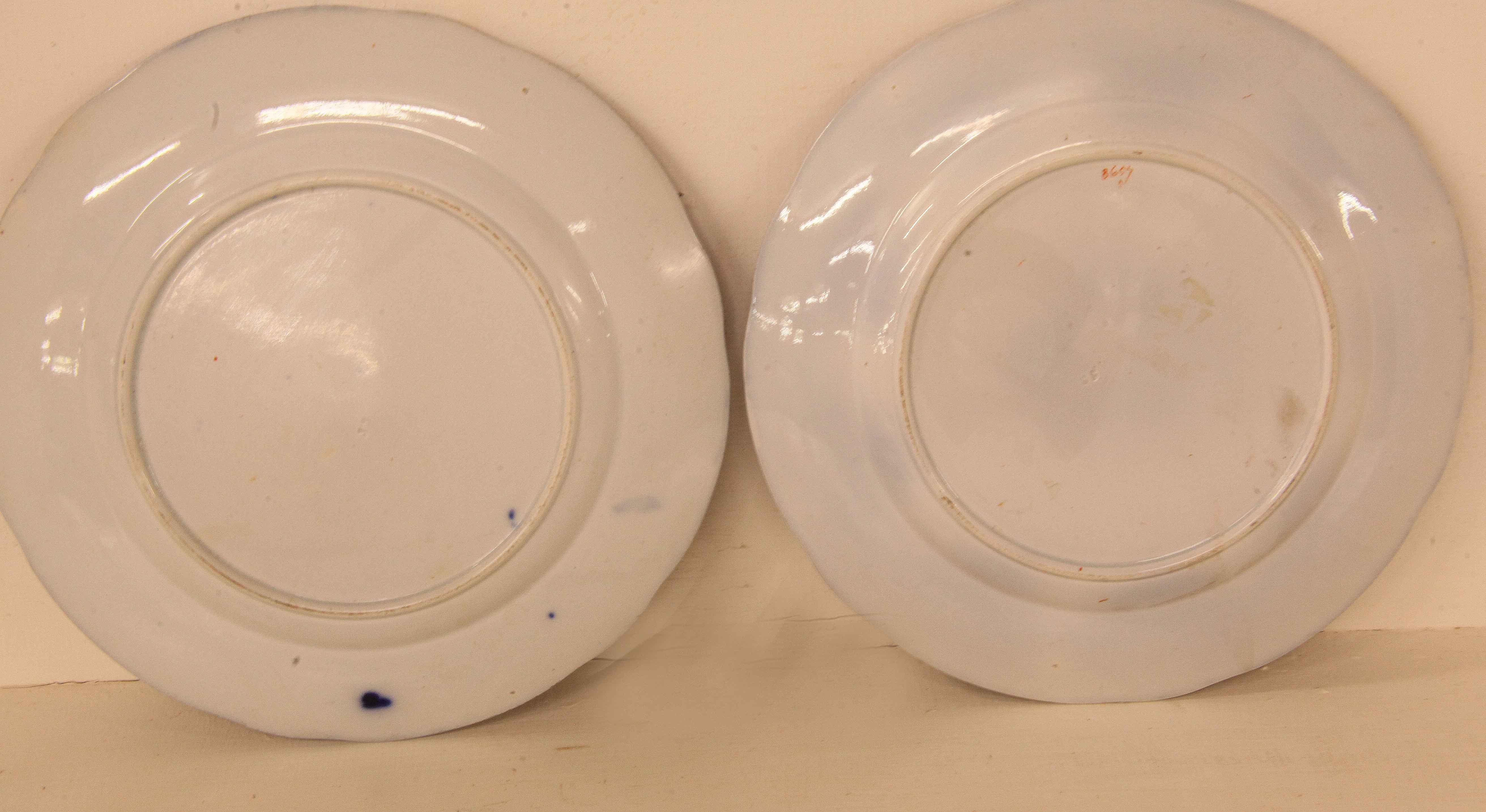 Pair of Flow Blue Staffordshire Plates For Sale 2
