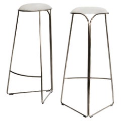 Pair of Flow ultablack Contemporary Stool by Enrico Girotti Made in Italy 