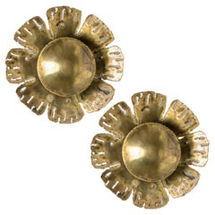 Pair of Flower Flush Mounts by Holm Sorensen, 1907