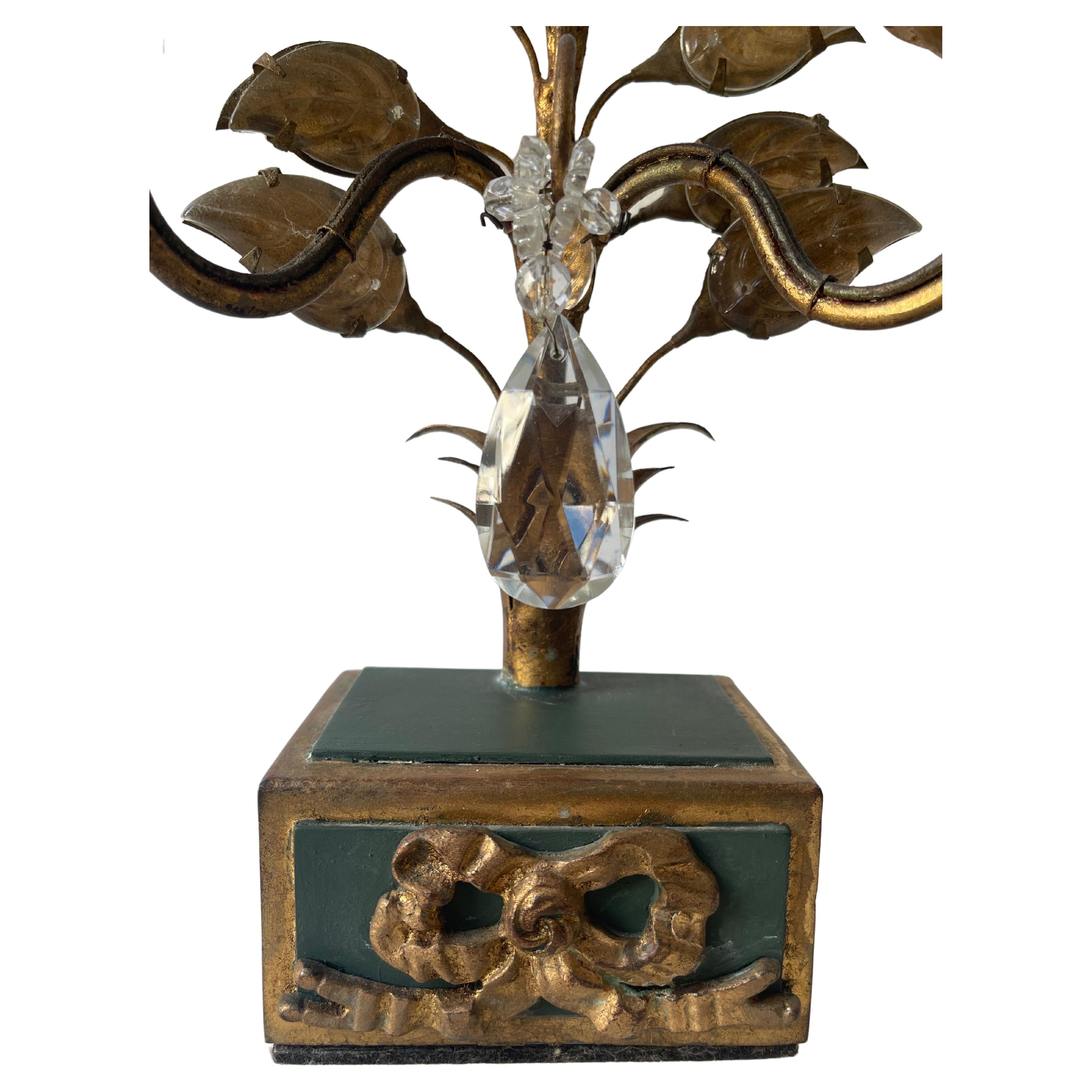 French Pair of Flower Leaves Table Lamps Attr. to Maison Baguès, Paris, circa 1930s For Sale