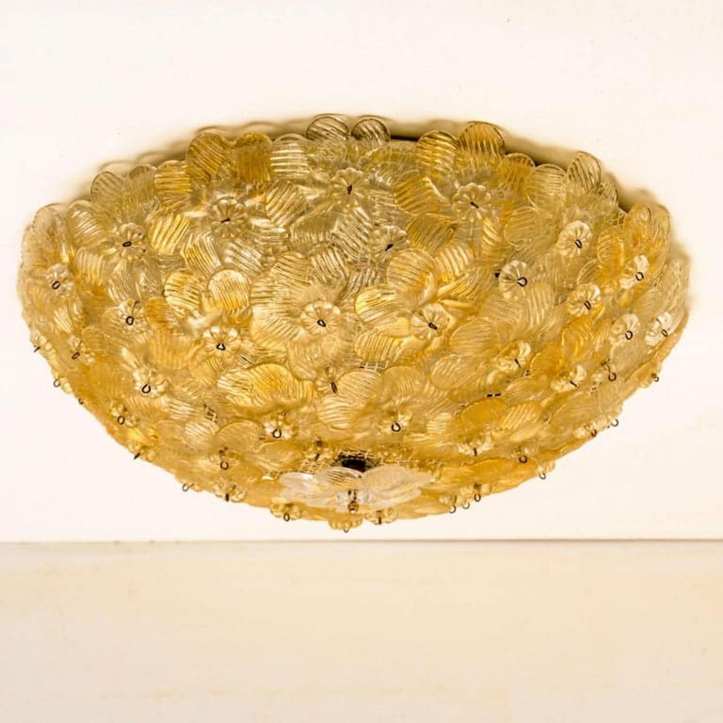 Coppia di lampade a fiore di Barovier & Toso, Murano, anni '90 in vendita 5