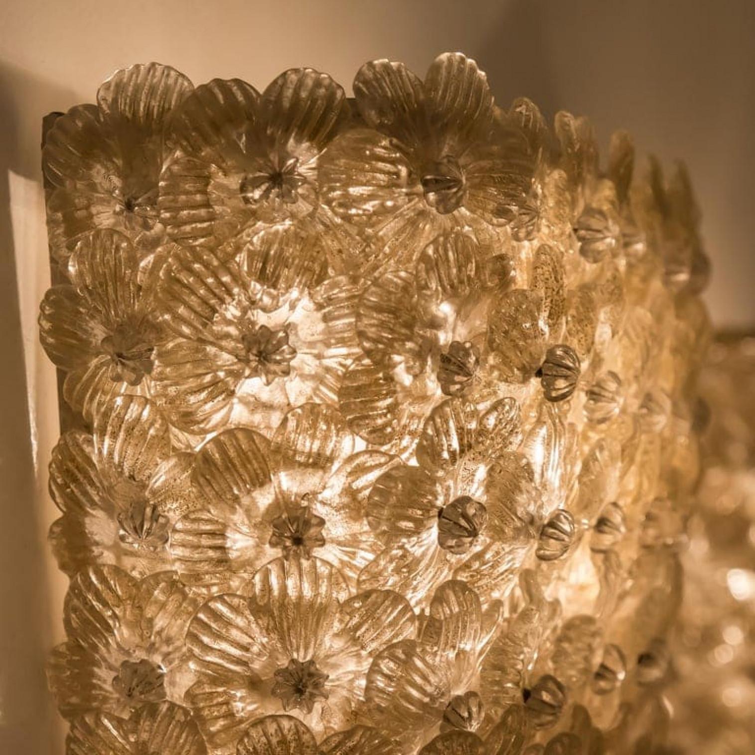 Coppia di lampade a fiore di Barovier & Toso, Murano, anni '90 in vendita 1
