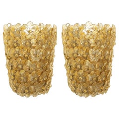 Coppia di lampade a fiore di Barovier 
Toso, Murano, anni 
90