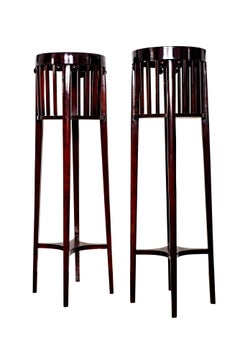 Pair of Flower Pedestals Josef Hoffmann Gustav Siegel, circa 1910 J. & J. Kohn