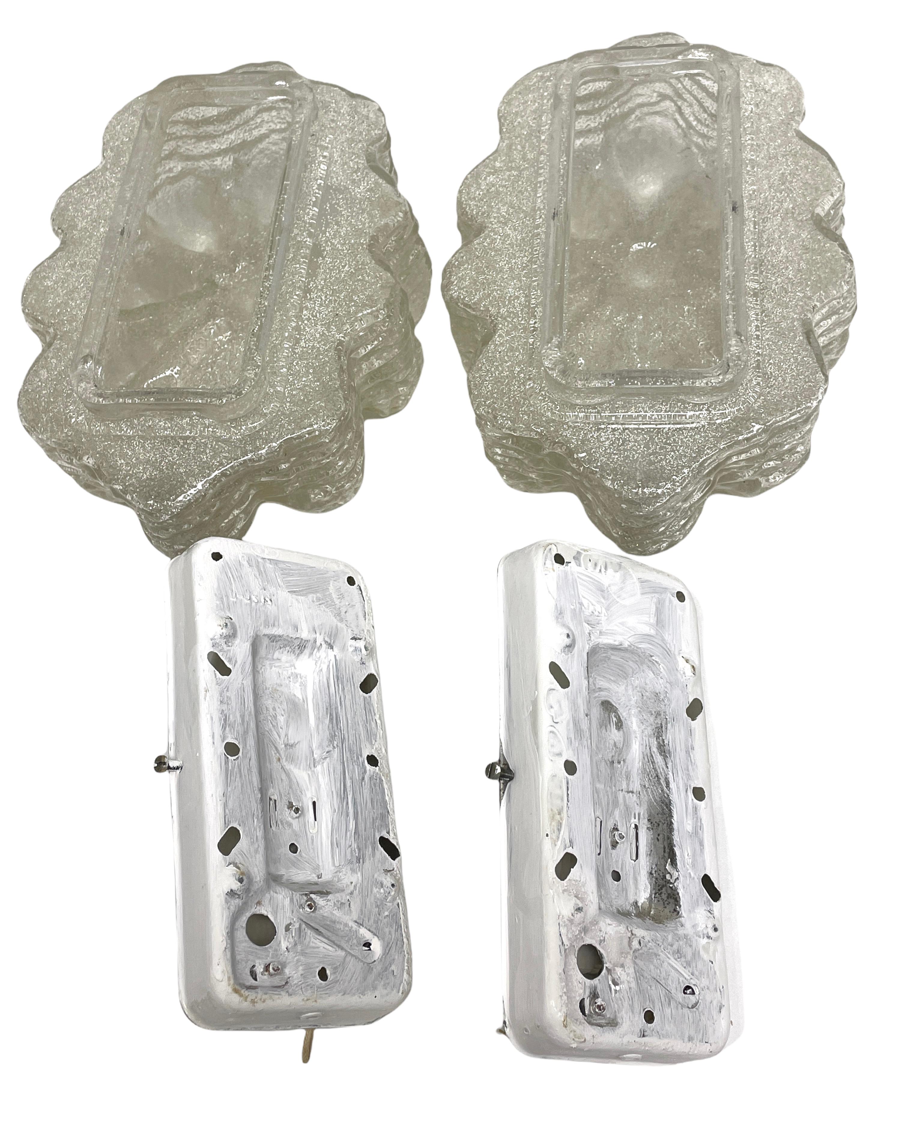 Late 20th Century Pair of Flower Shape Sconces by Doria Leuchten, Germany, 1970s For Sale