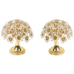 Pair of Flower Shape Table Lamps by Palwa, Germany, 1960s
