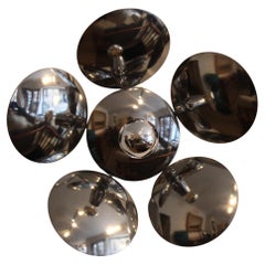 Pair of flower-shaped sconces in chromed steel, Italian work, circa 1970