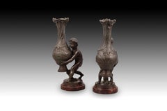 Pareja de Floreros, Calamina, Siglo XIX