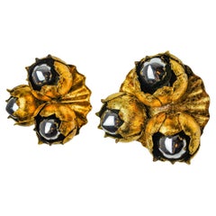 Pair of "flower" wall lights by Ferro Arte, Spain, 1960