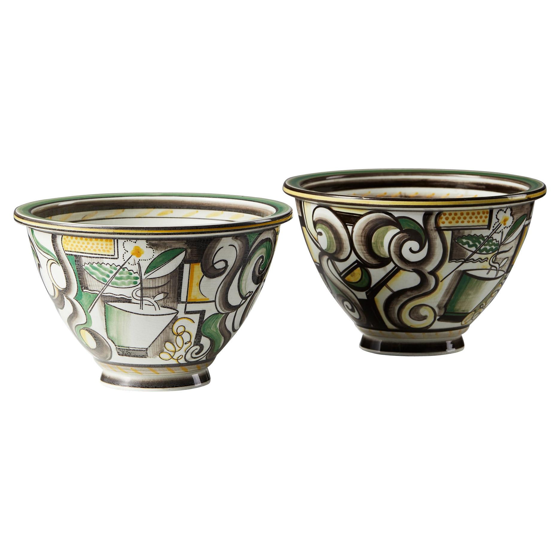 Pair of Flowerpots Attributed to Arthur Percy for Gefle, Sweden, 1930’s