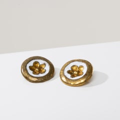 Pair of “Flowers” earrings by Line Vautrin, circa 1950, France