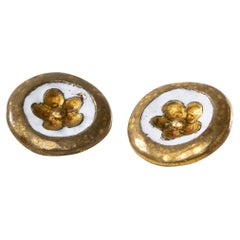 Pair of “Flowers” earrings by Line Vautrin, circa 1950, France