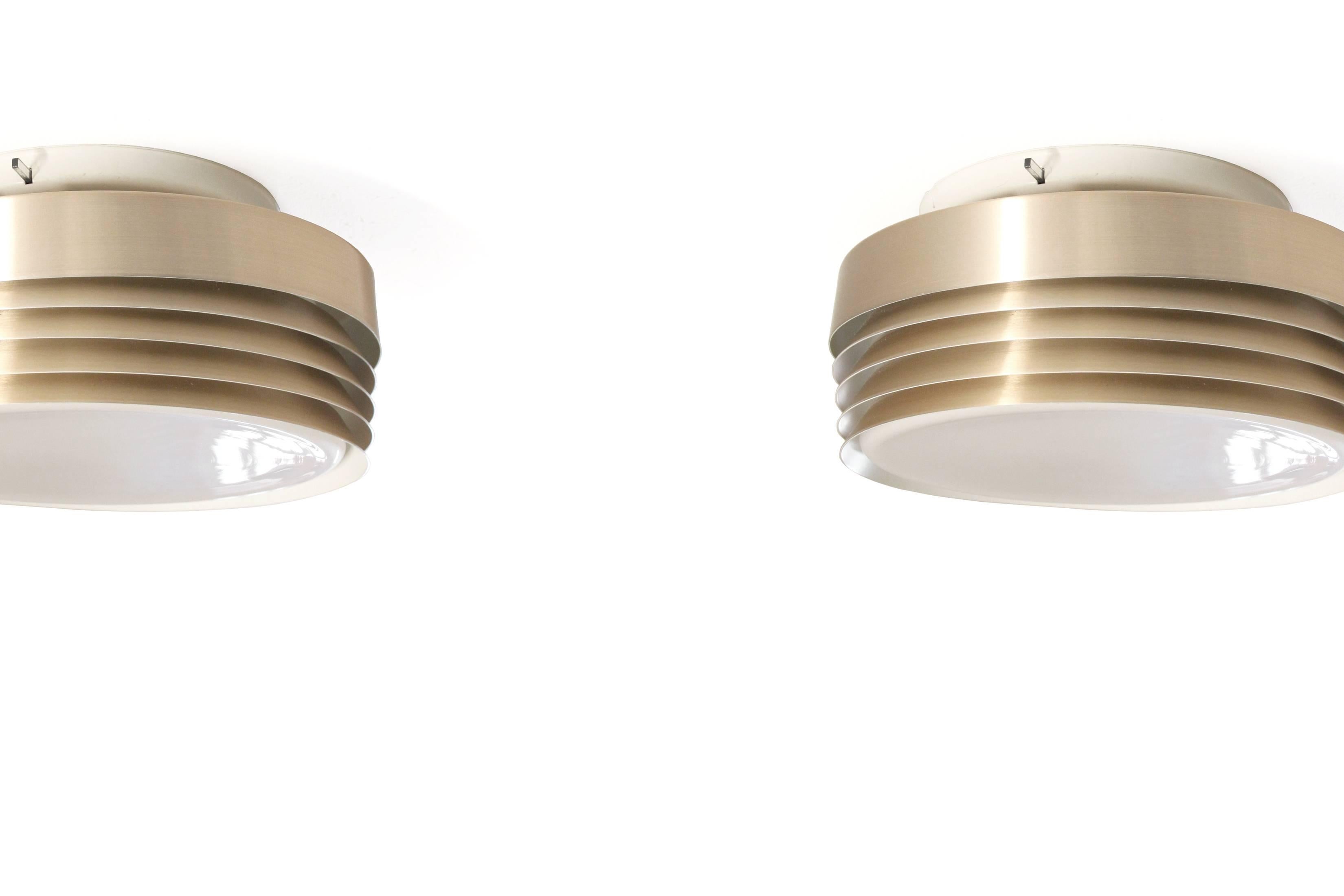 Mid-20th Century Pair of Flush Mount Ceiling Light by Birger Dahl, Norway, 1960s