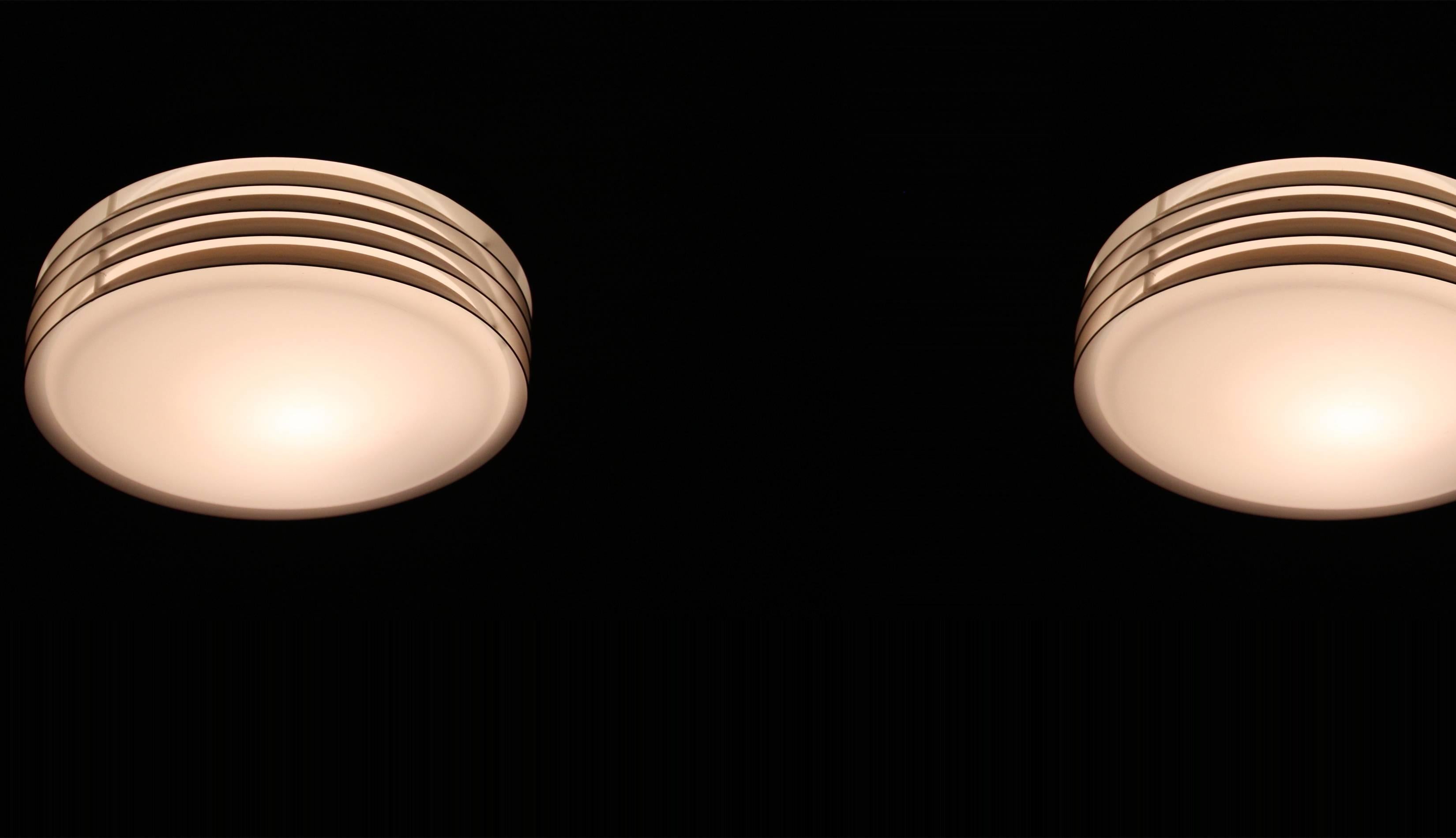 Pair of Flush Mount Ceiling Light by Birger Dahl, Norway, 1960s 2