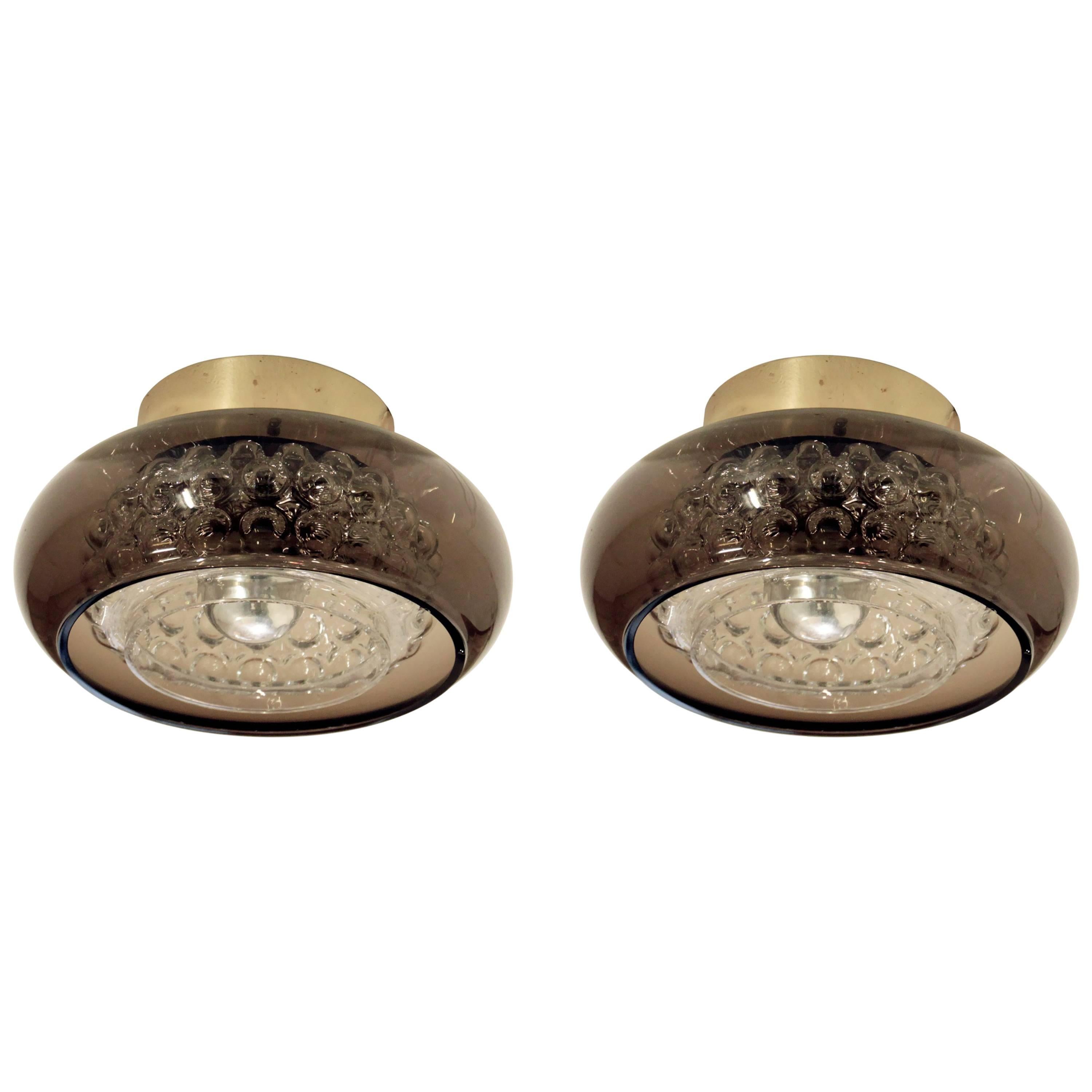 Pair of Flush Mount Ceiling Light by Carl Fagerlund, 1970s