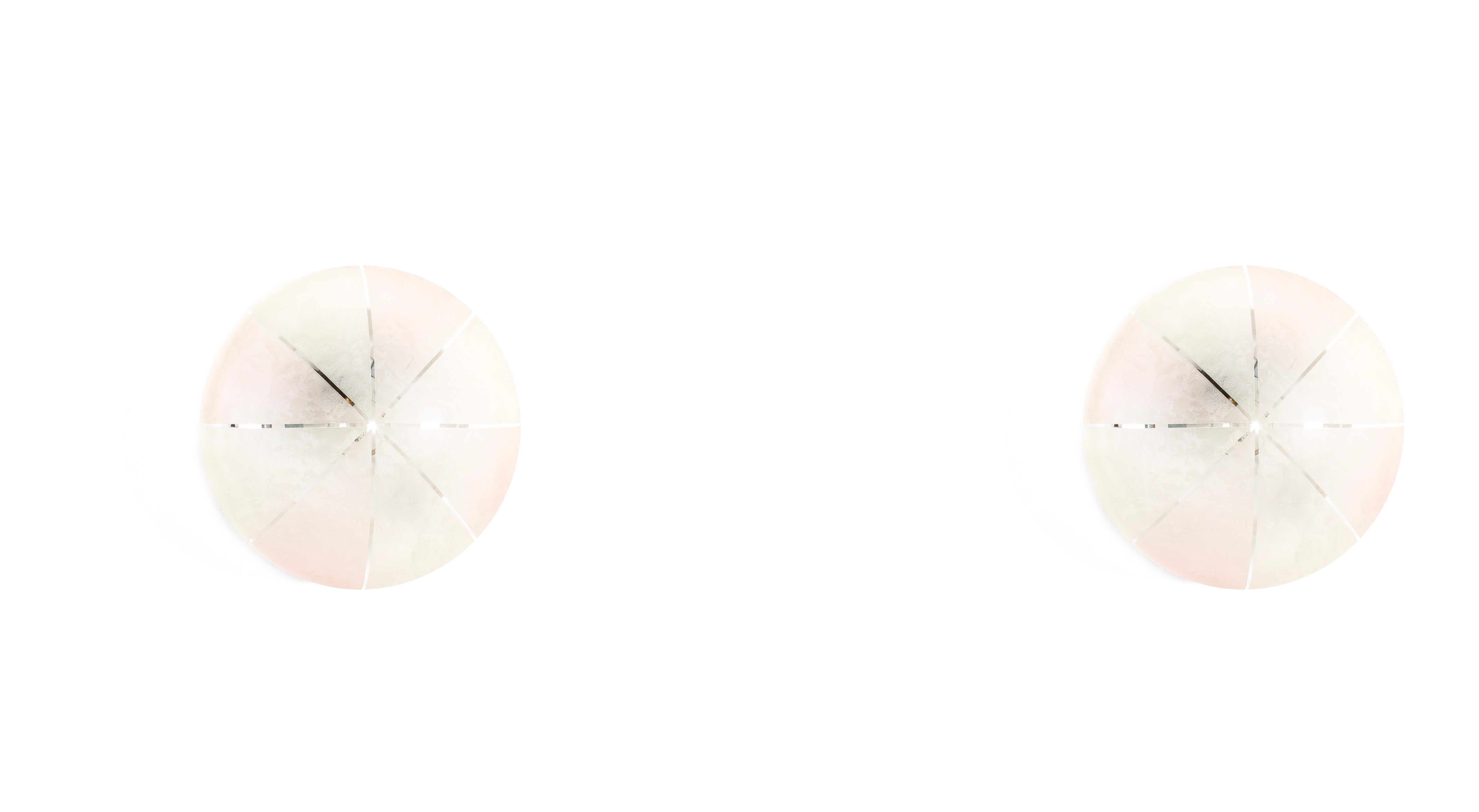 Scandinavian Pair of Flush Mount Ceiling Lights, 1960s For Sale