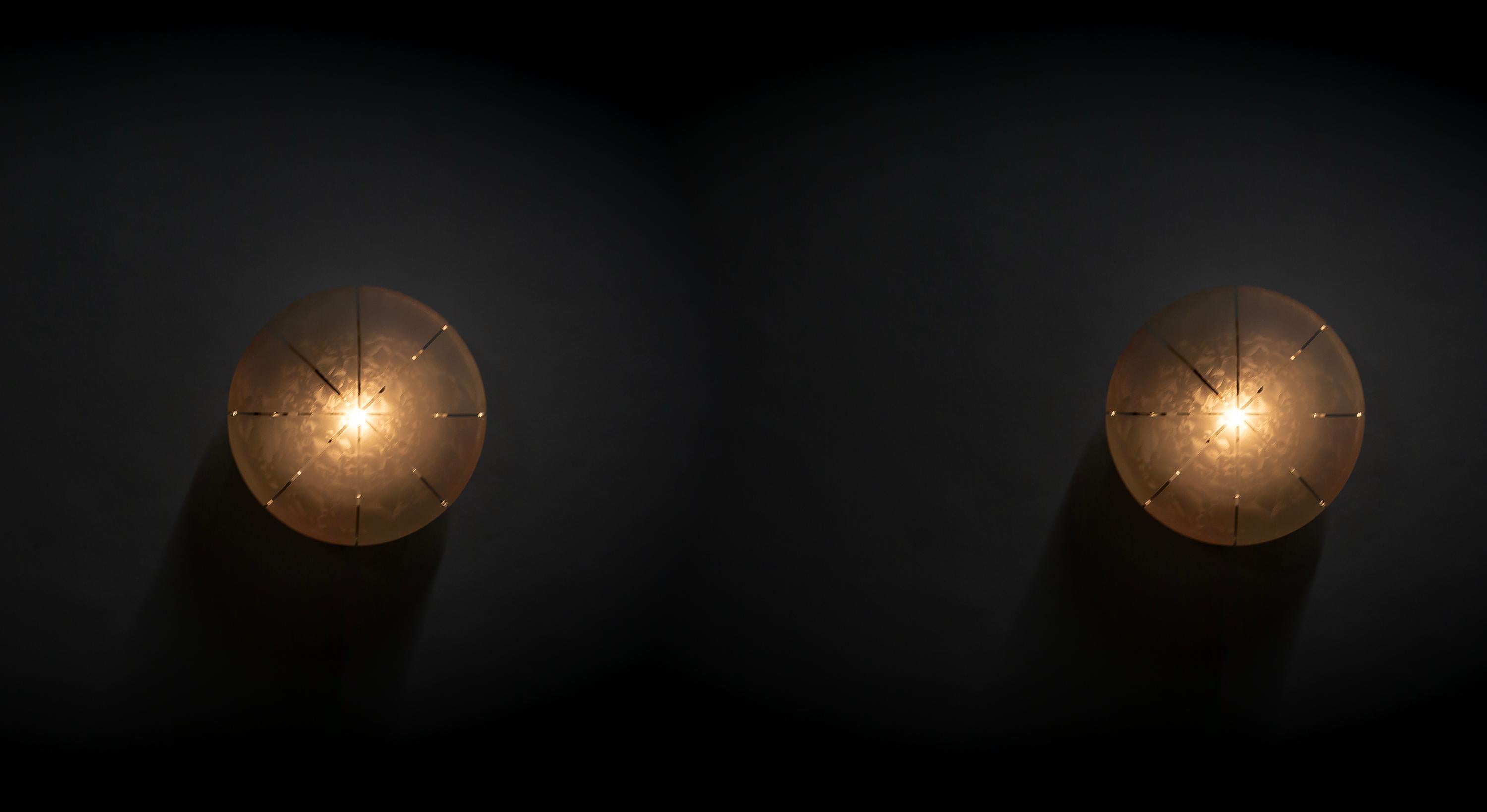 Mid-20th Century Pair of Flush Mount Ceiling Lights, 1960s For Sale