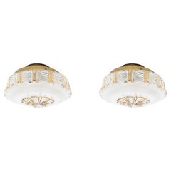 Pair of Flush Mount Ceiling Lights, 1960s