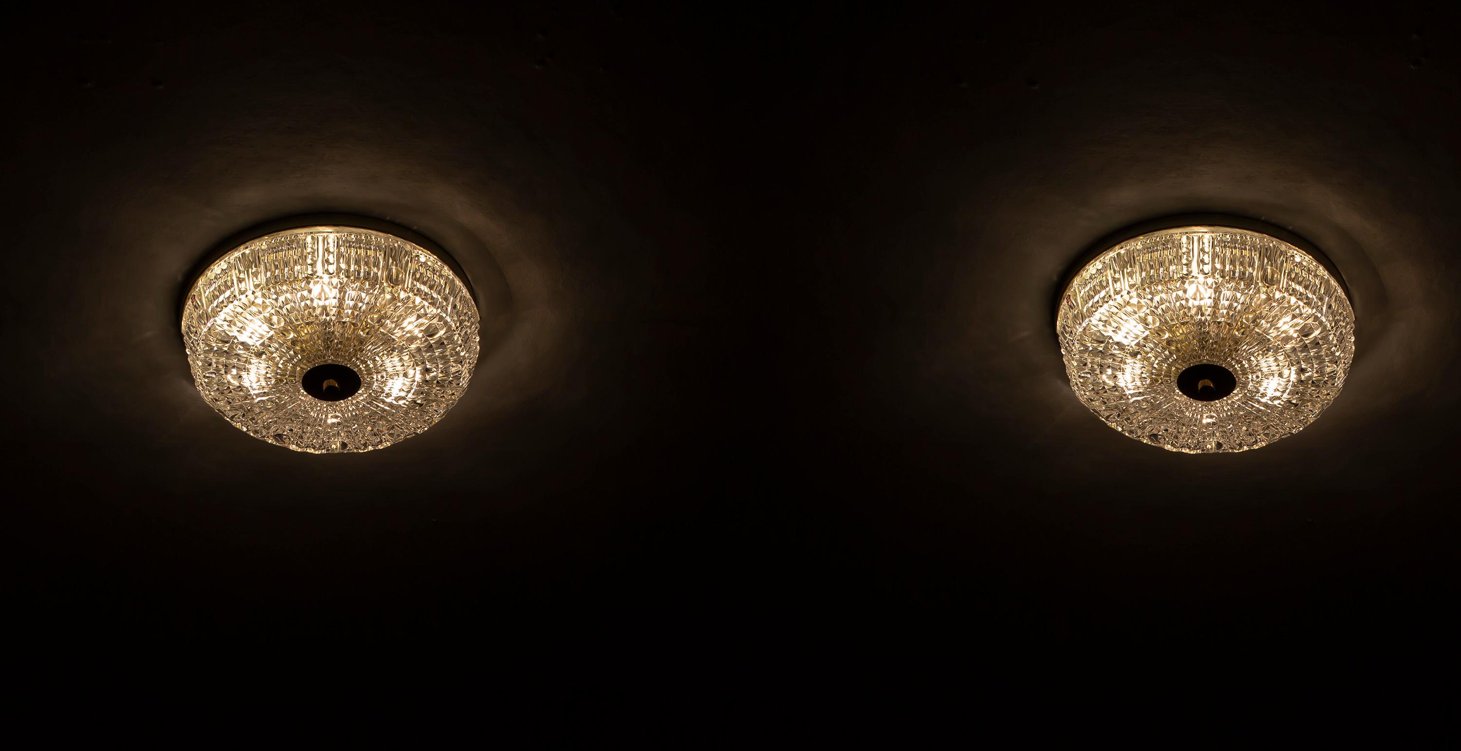 Pair of Flush Mount Ceiling Lights by Carl Fagerlund, 1970s For Sale 4