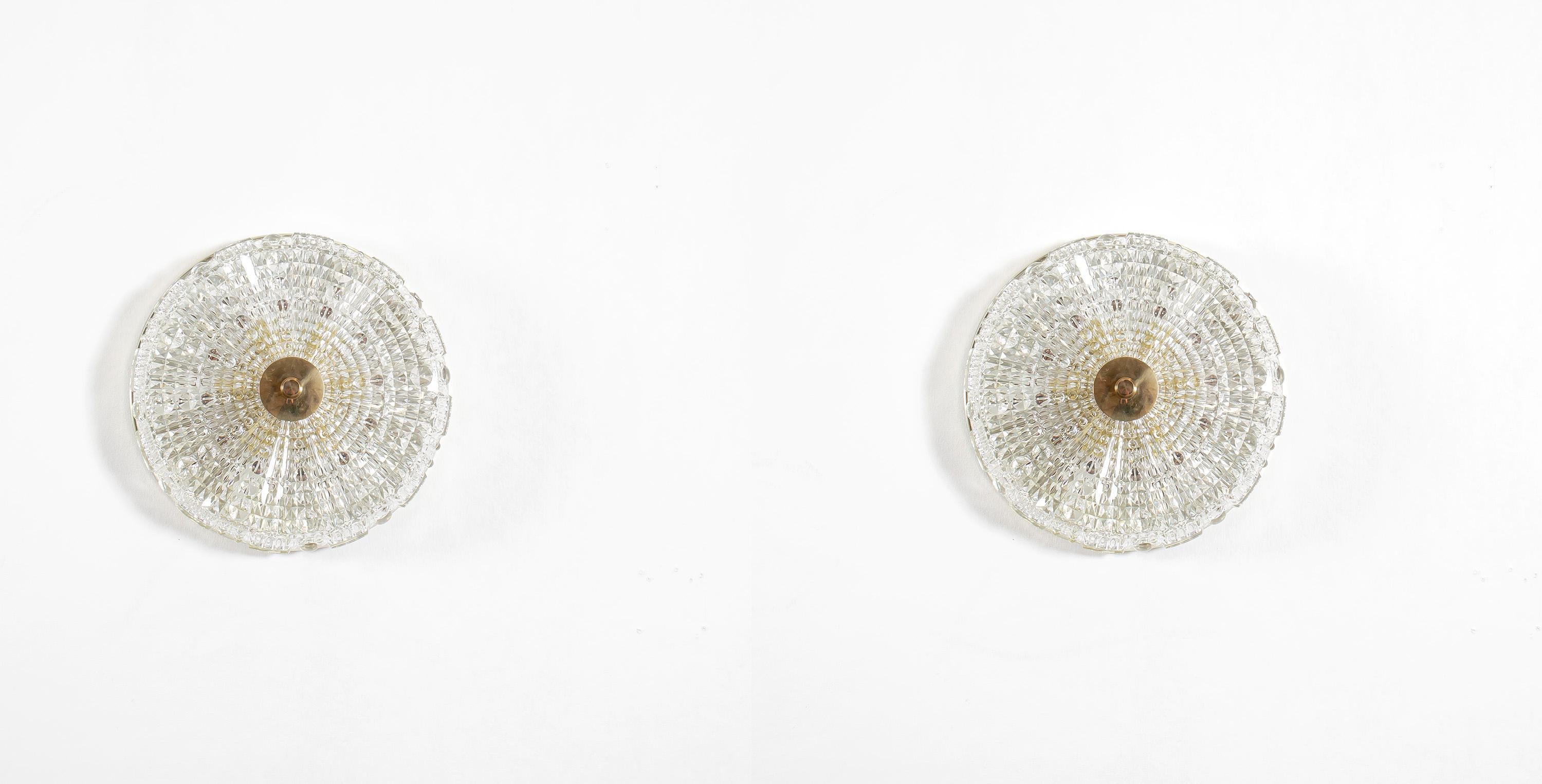 Mid-Century Modern Pair of Flush Mount Ceiling Lights by Carl Fagerlund, 1970s For Sale
