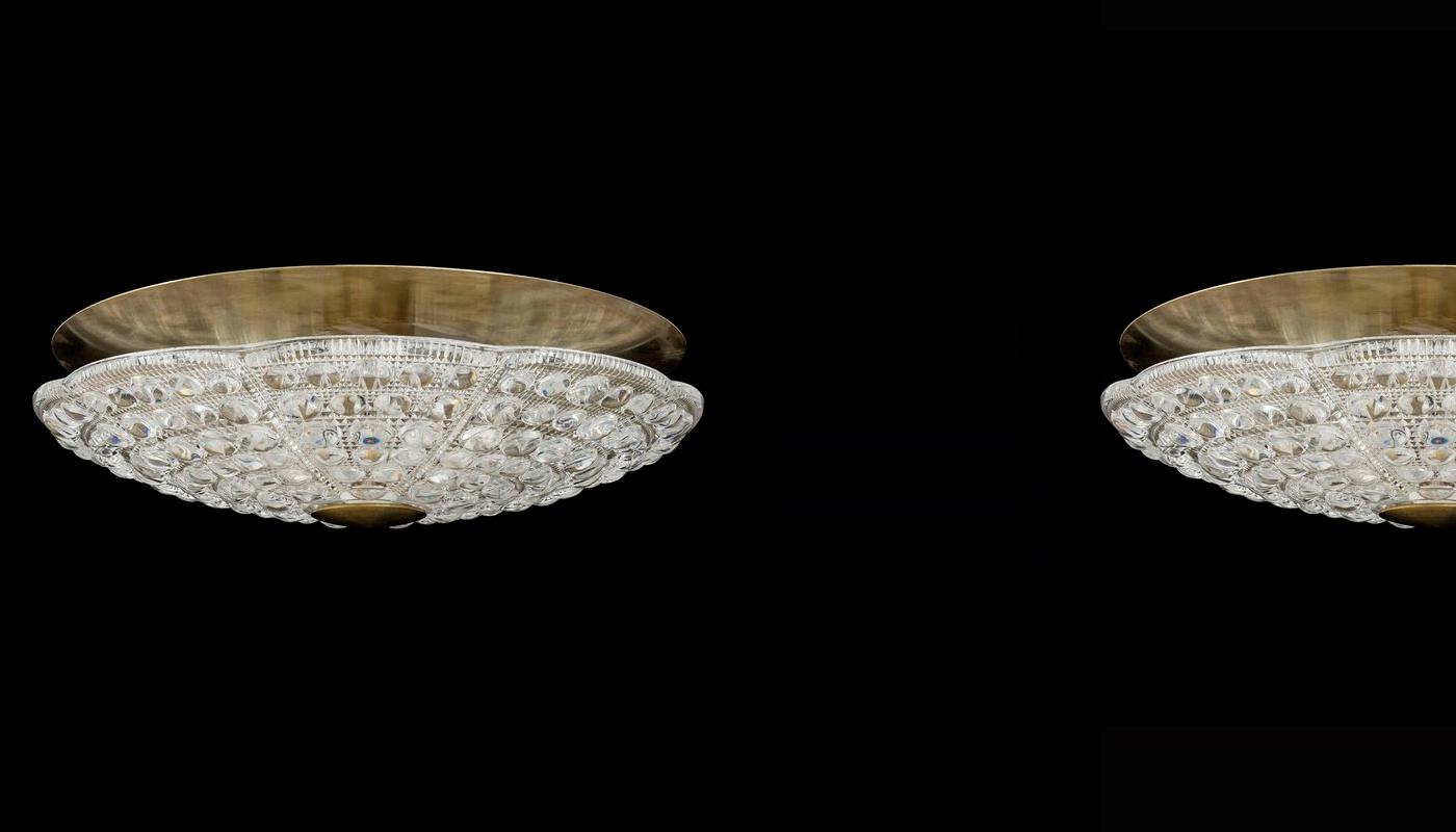 Pair of Flush Mount Ceiling Lights by Carl Fagerlund, 1970s In Good Condition In Oslo, NO