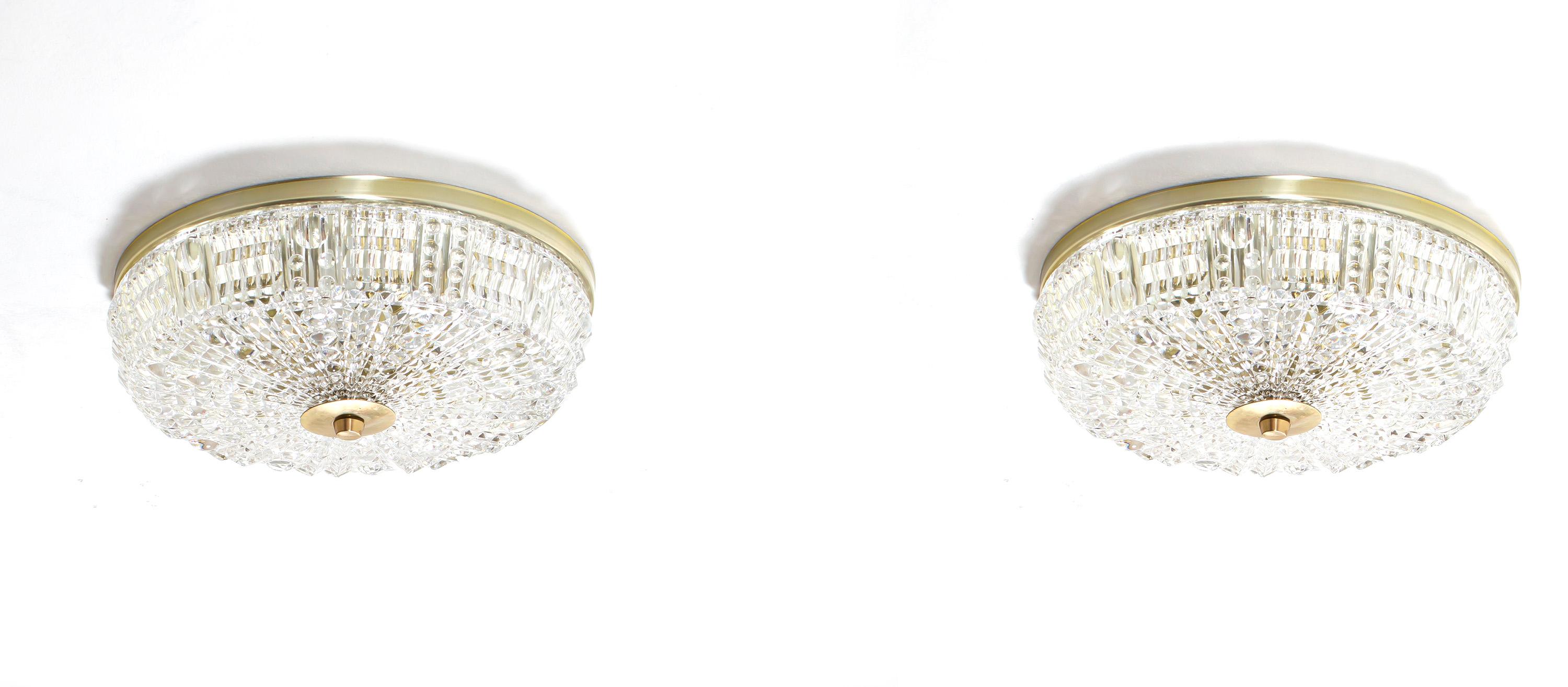 Pair of Flush Mount Ceiling Lights by Carl Fagerlund, 1970s In Good Condition For Sale In Oslo, NO