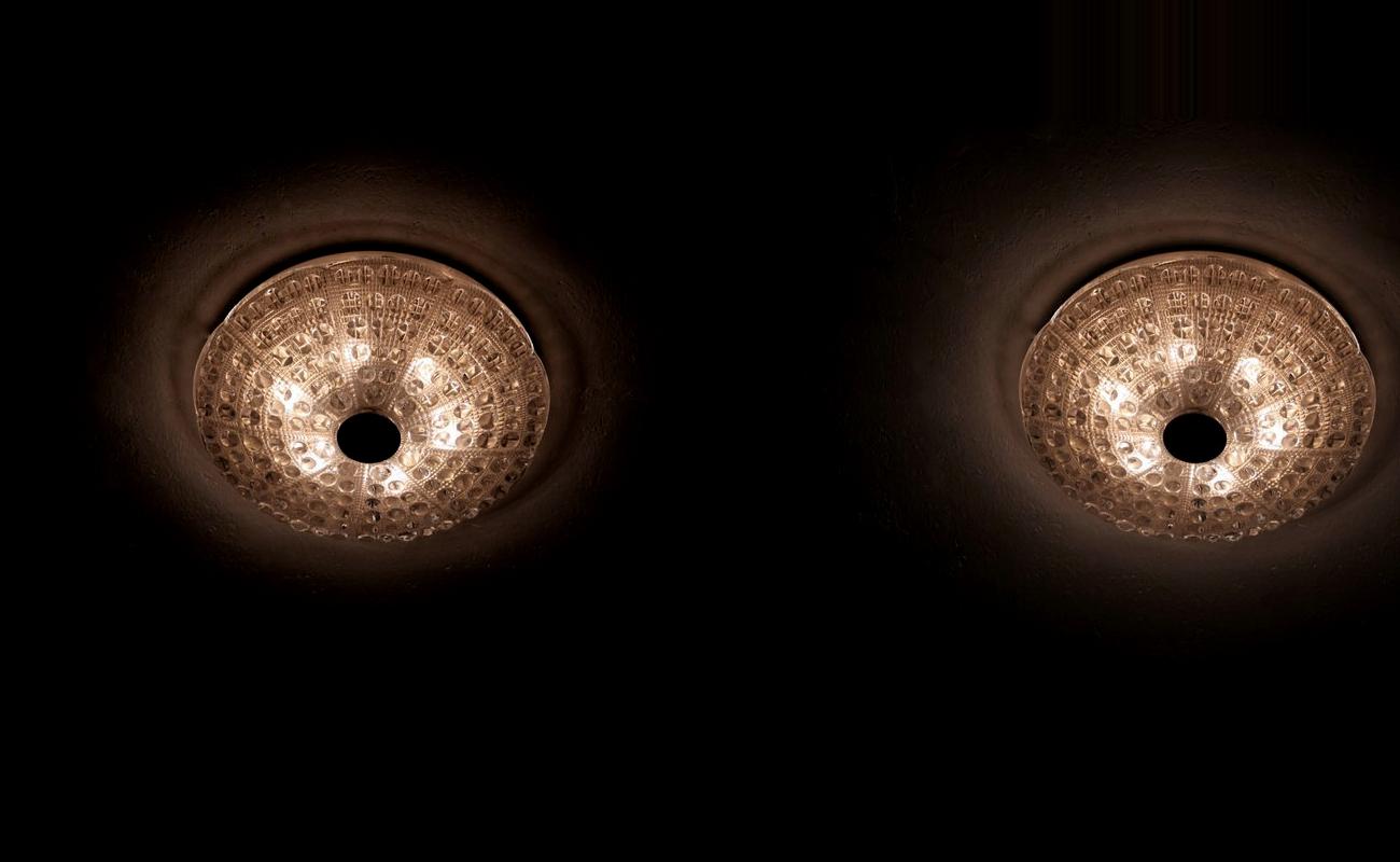 Brass Pair of Flush Mount Ceiling Lights by Carl Fagerlund, 1970s