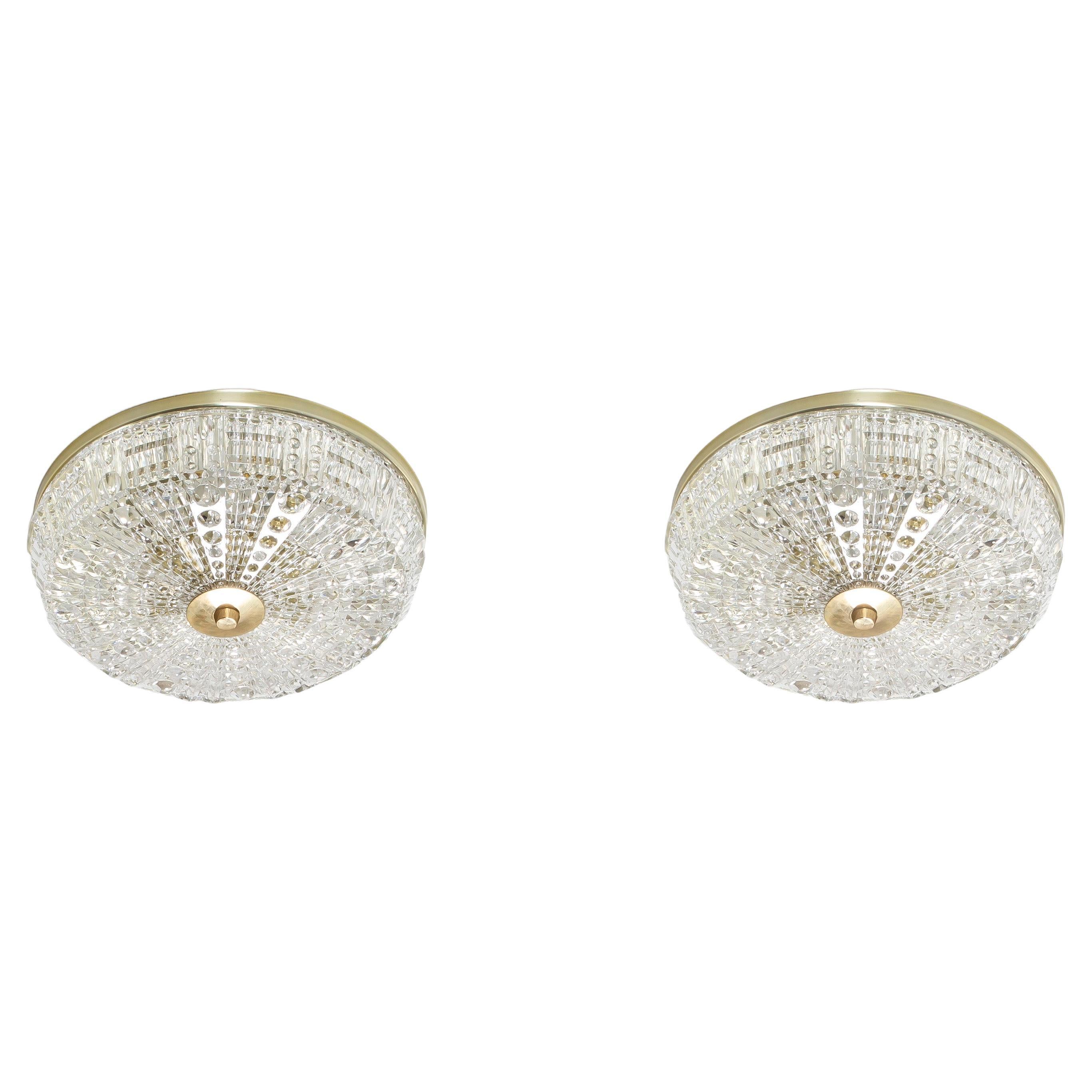 Pair of Flush Mount Ceiling Lights by Carl Fagerlund, 1970s